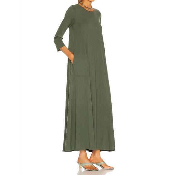 NEW RAQUEL ALLEGRA drama maxi dress in army green - Picture 3 of 3